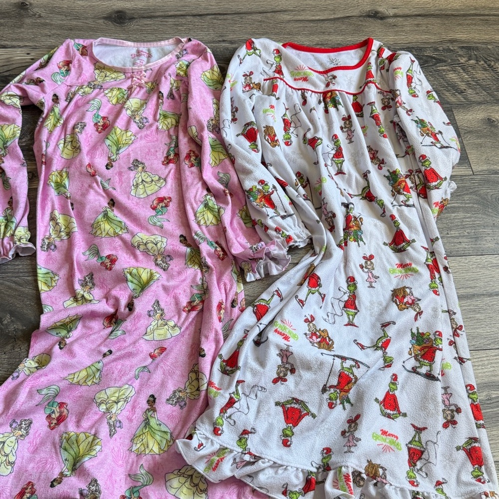 Festive Holiday Nightgown with Red Trim